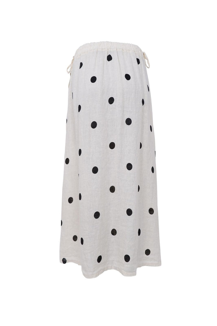 Black Colour - Bcmelina Linen Wrap Skirt 41103 - Dot