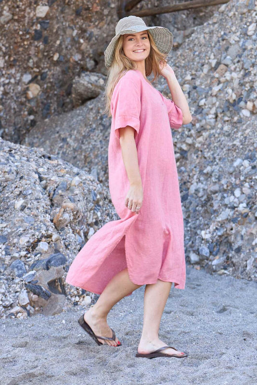 Black Colour - Bcmelina Long Linen Dress 40412 - Candy Rose Kjoler 