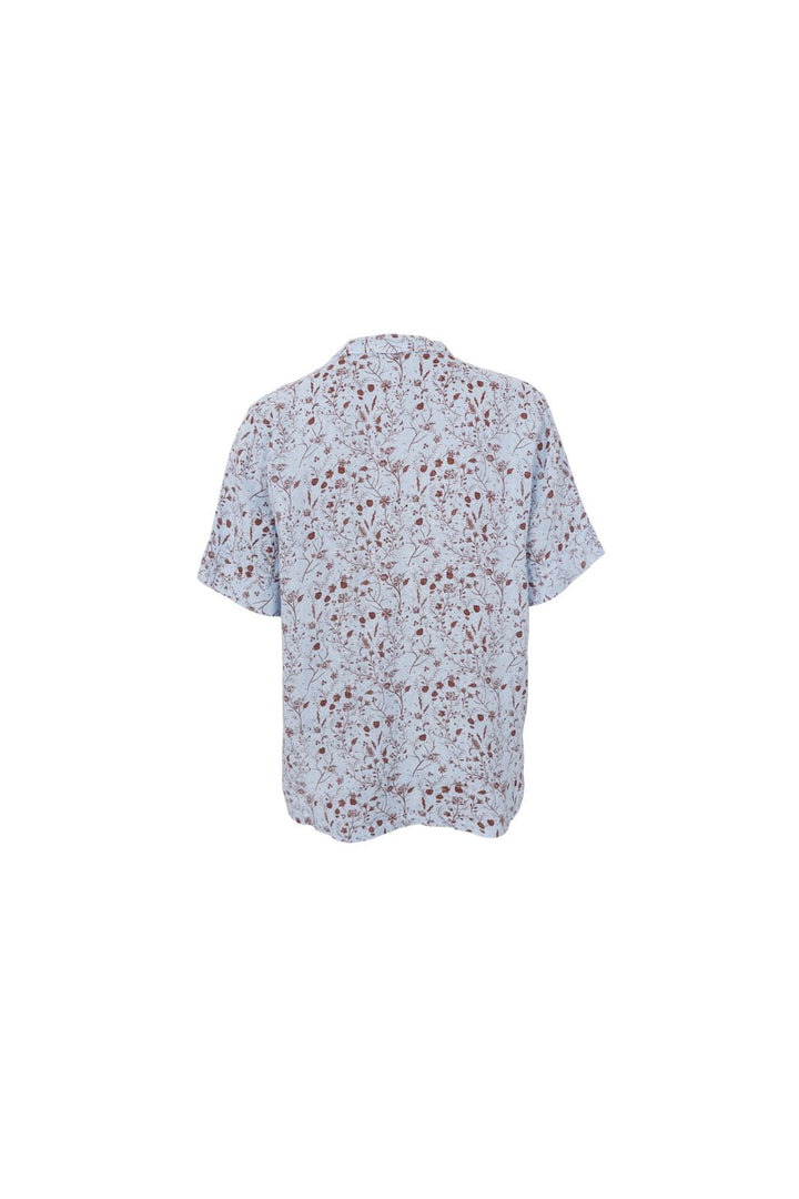 Black Colour - Bcmelina Ss Linen Blouse 40842 - Floral