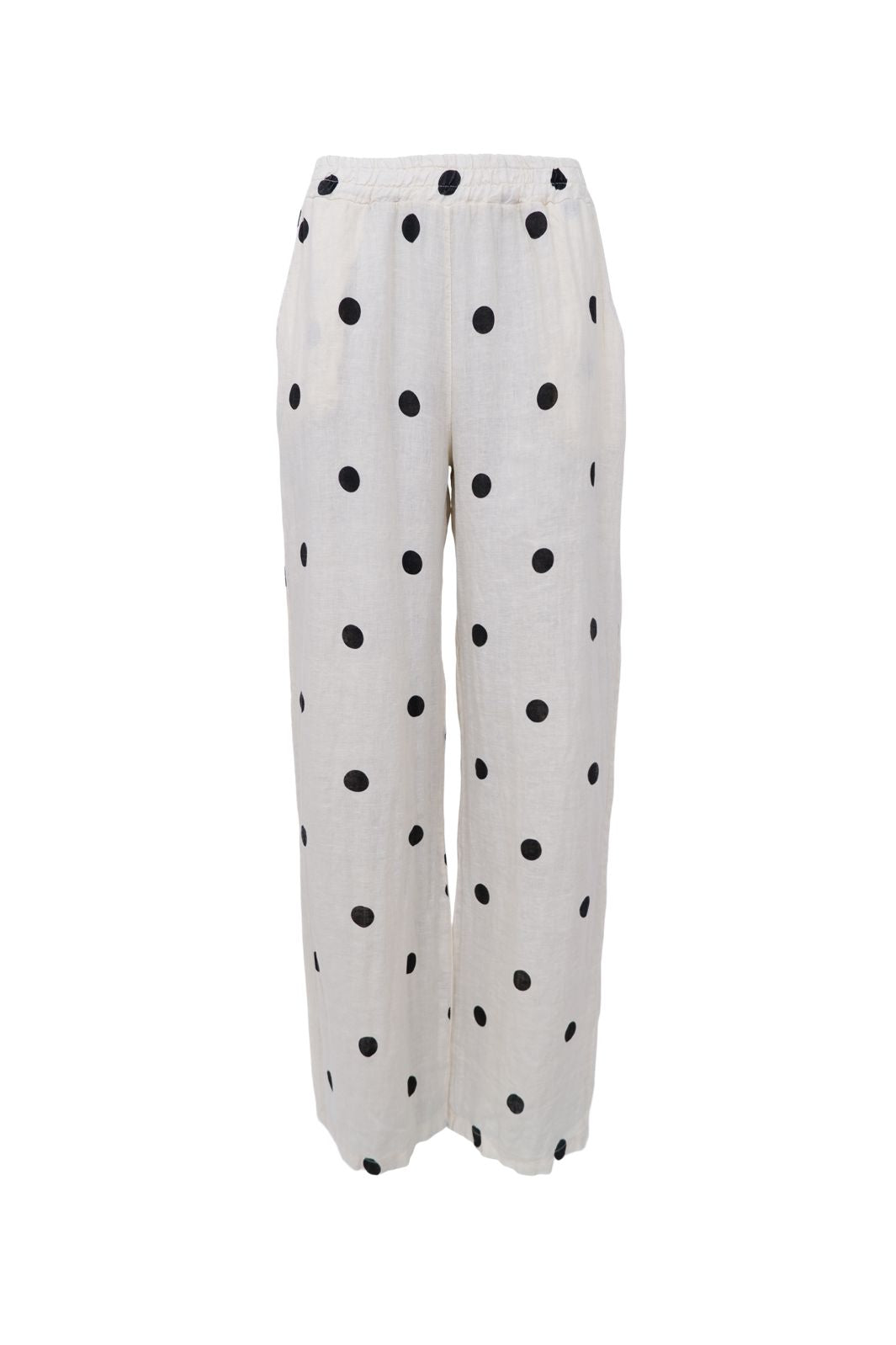 Black Colour - Bcmelina Wide Linen Pant 41114 - Dot