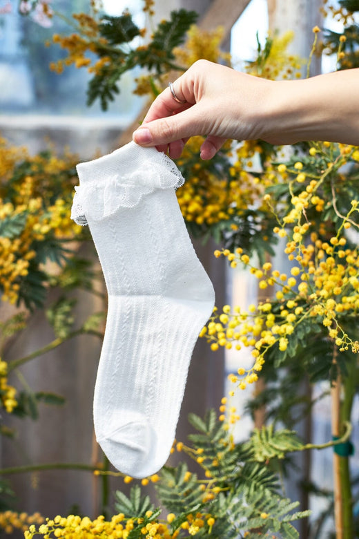 Black Colour - Bcmildred Sock With Lace 8542 - White
