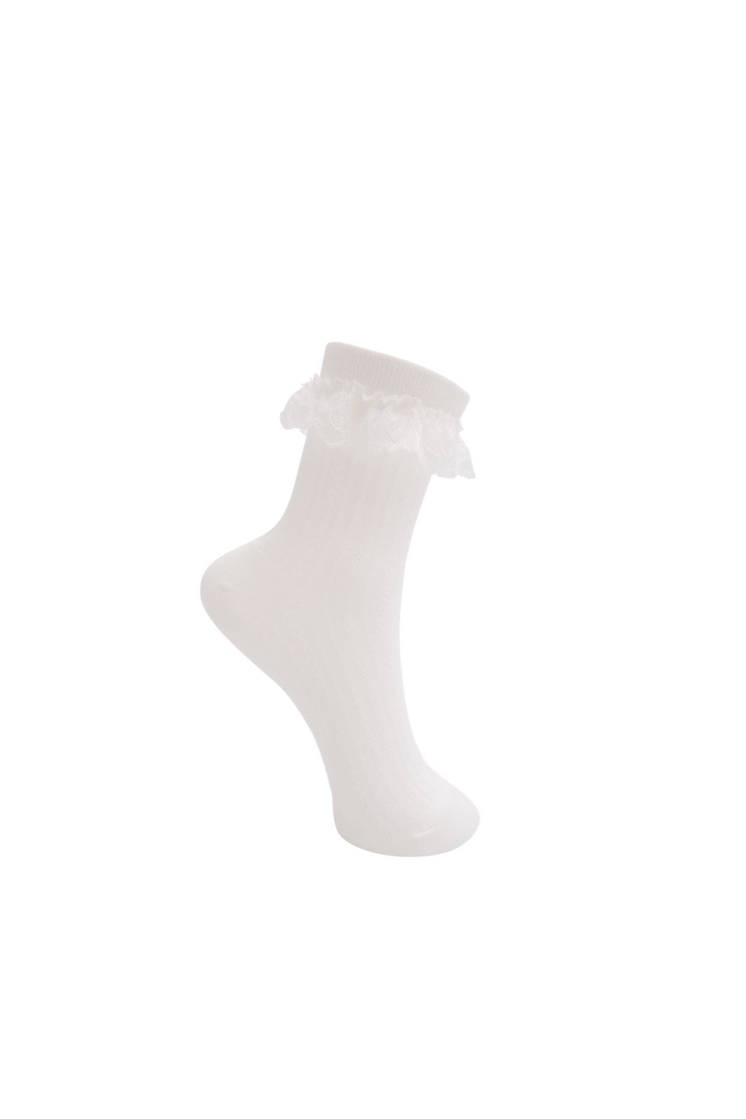 Black Colour - Bcmildred Sock With Lace 8542 - White