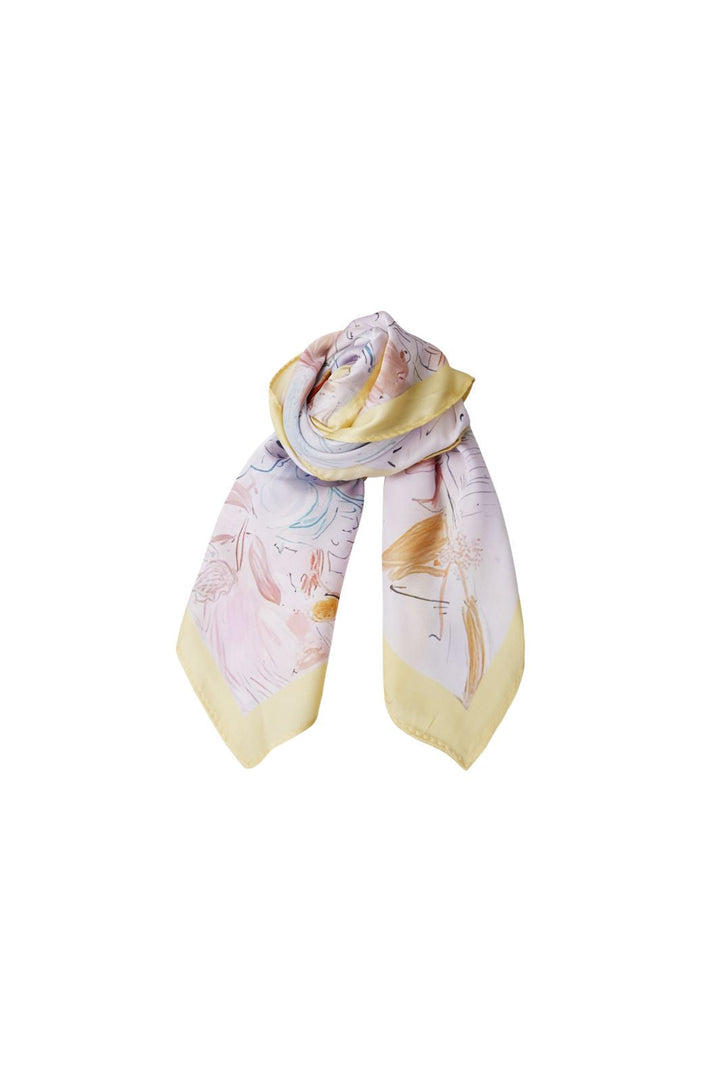 Black Colour - Bcpicnic Mini Scarf 3686 - Pastel Yellow