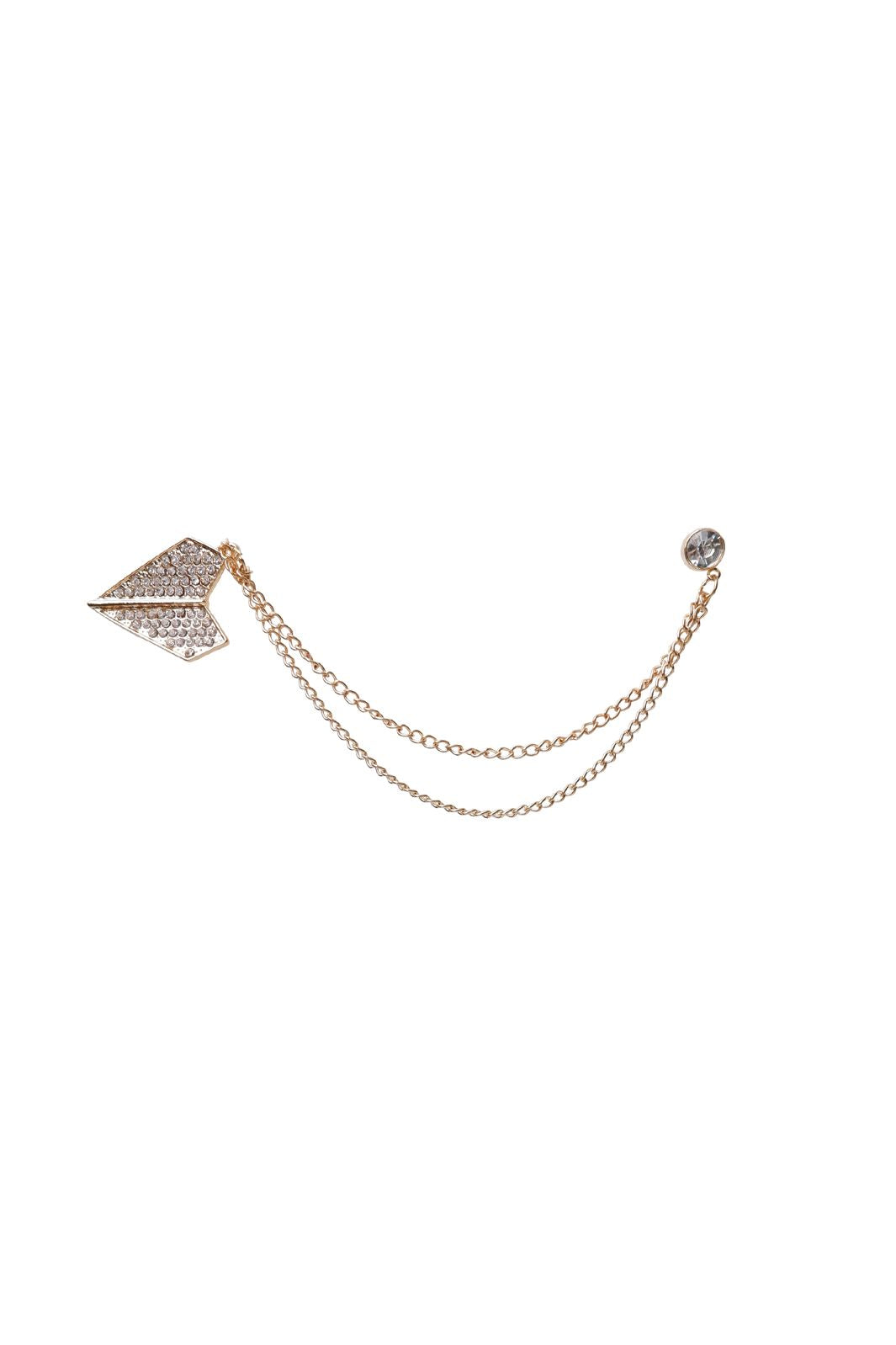 Black Colour - Bcpyramide Brooch Pin-Set 4553 - Golden Coloured