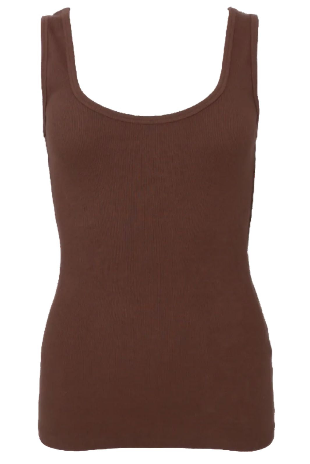 Black Colour - Bcvibs Rib Tank Top 41164 - Shirts - Espresso