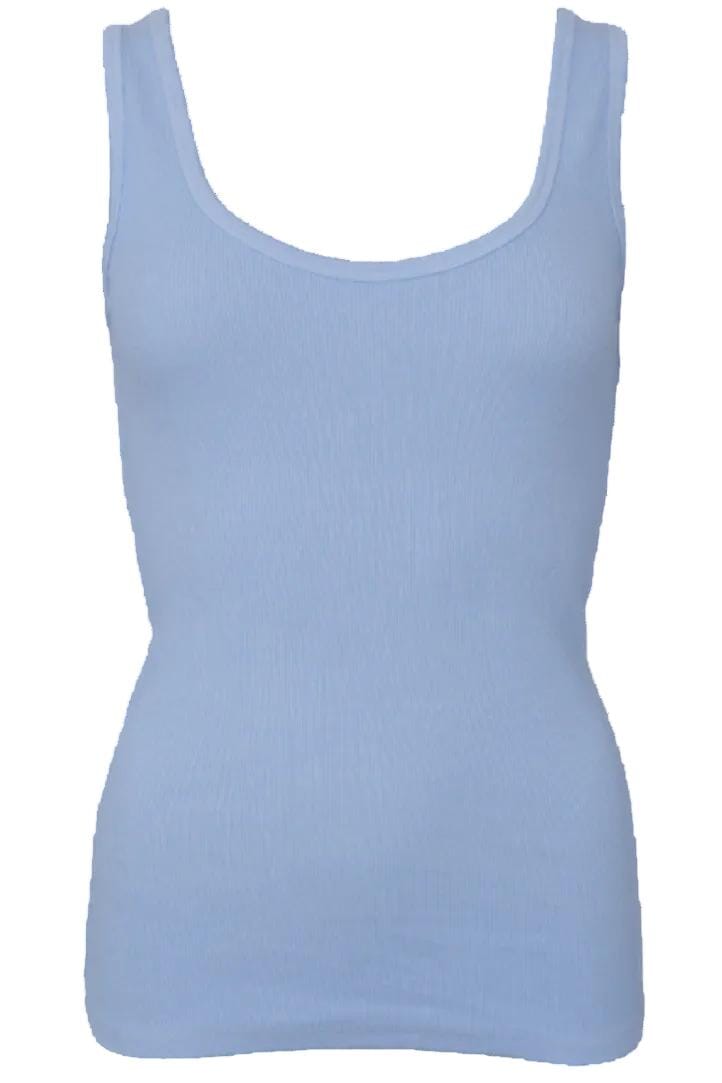 Black Colour - Bcvibs Rib Tank Top 41164 - Shirts - Lt. Blue
