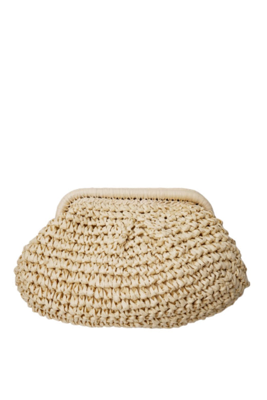 Black Colour - Bczoey Straw Clutch 9384 - Natural
