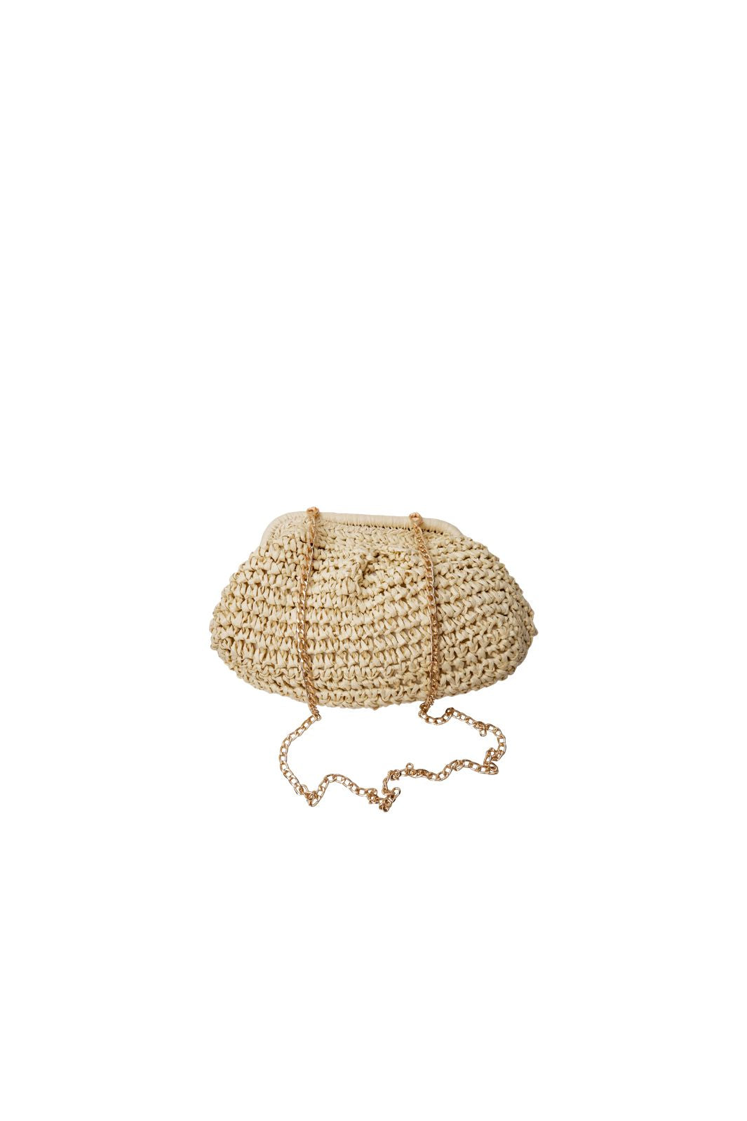 Black Colour - Bczoey Straw Clutch 9384 - Natural