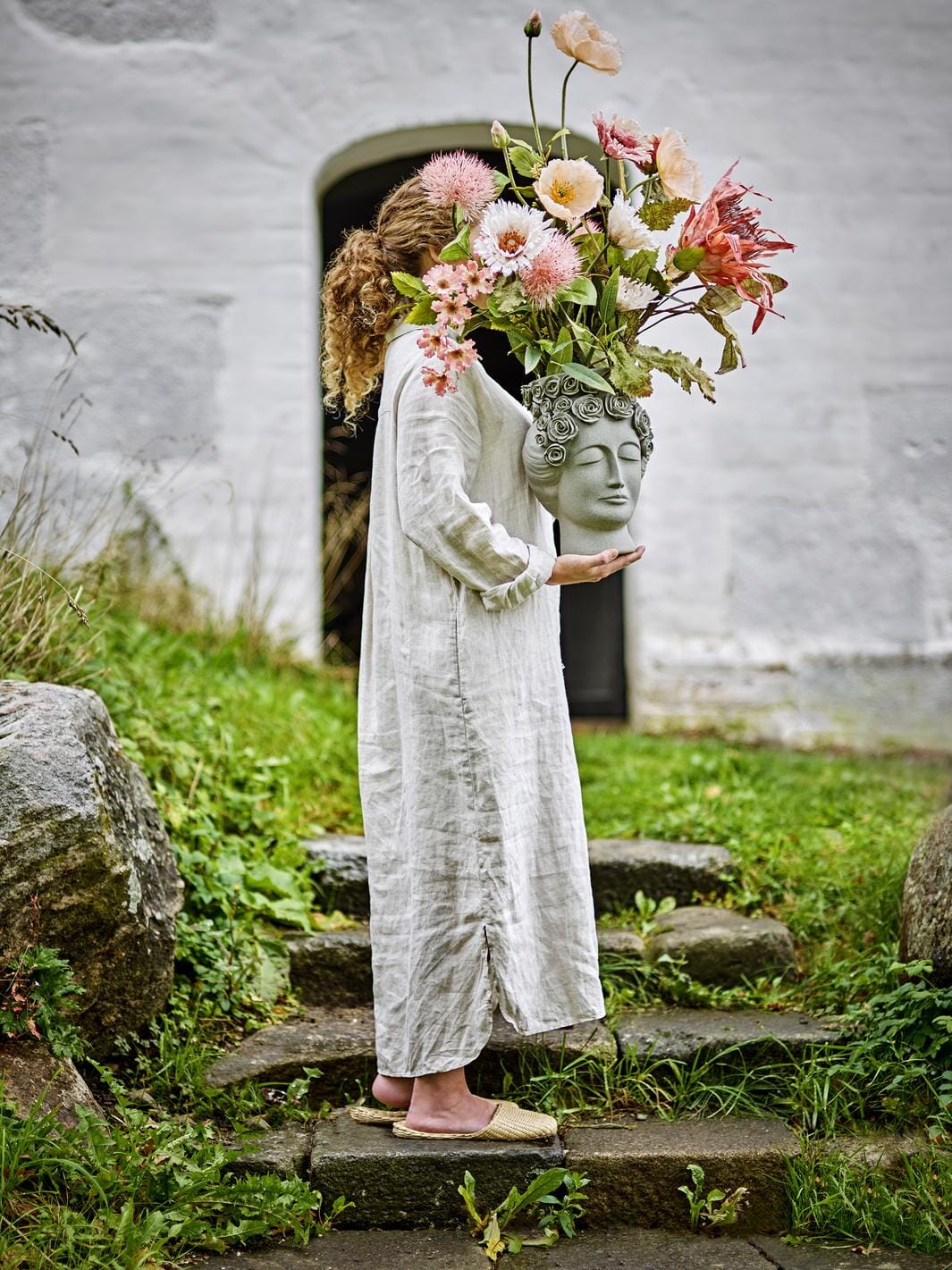 Bloomingville - Dust Buket, Rosa, Kunstige Blomster 82072744 - Rose