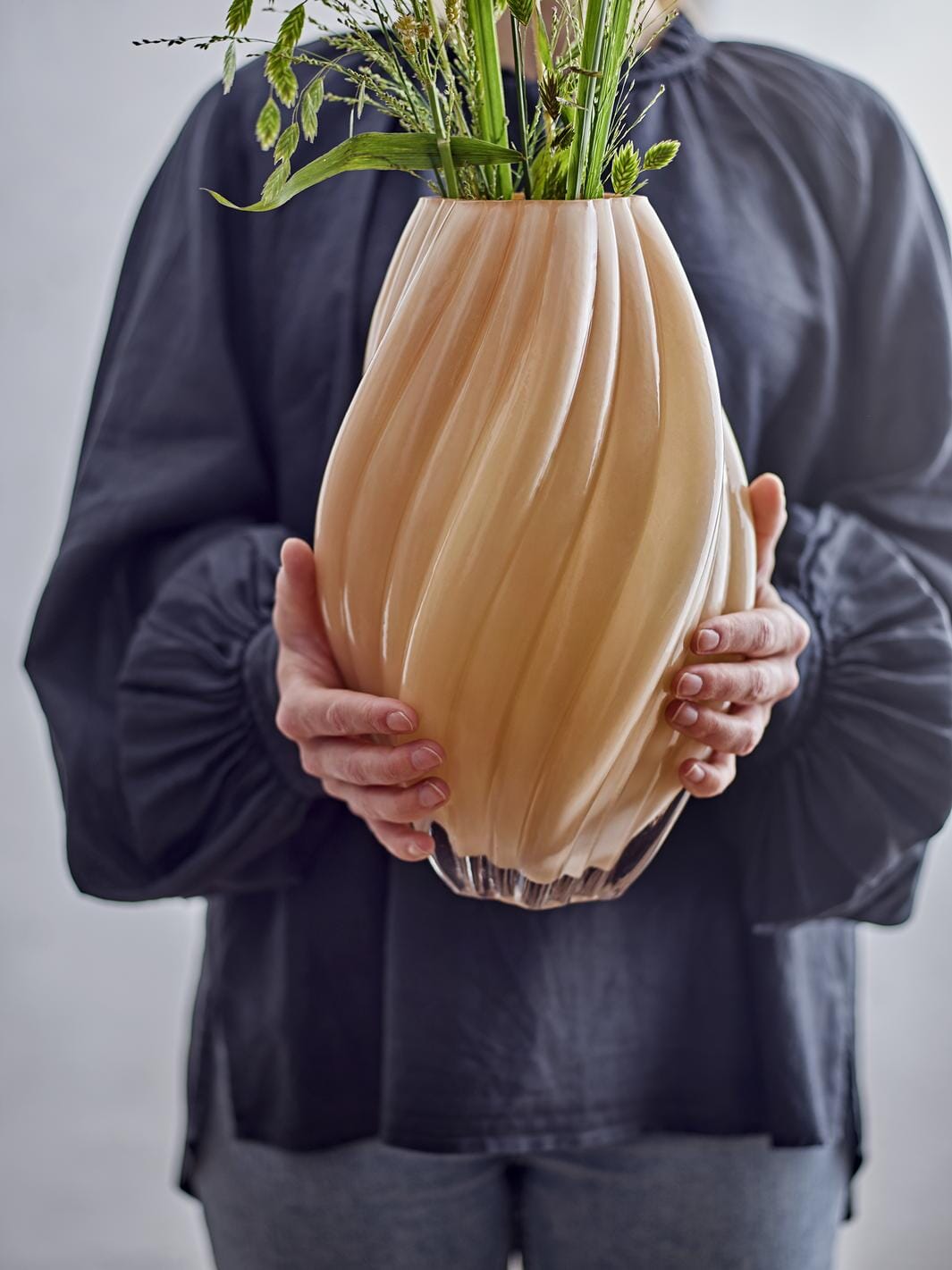 Bloomingville - Kanji Vase, Natur, Glas 82072752 - Nature
