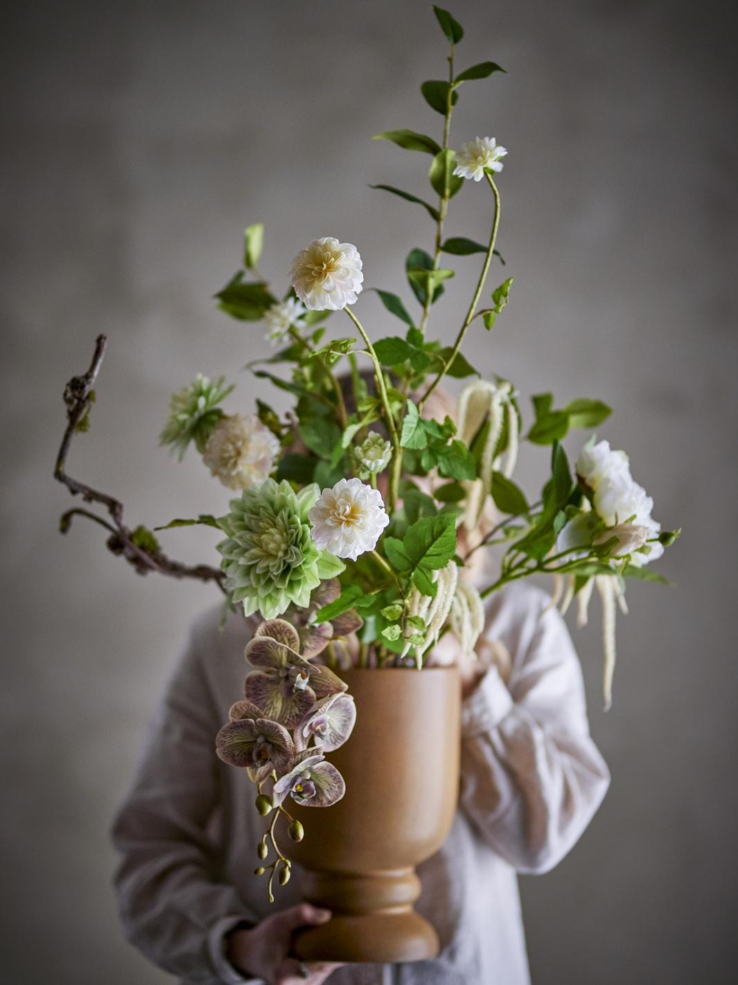 Bloomingville - Rise Buket, Hvid, Kunstige Blomster 82072745 - White