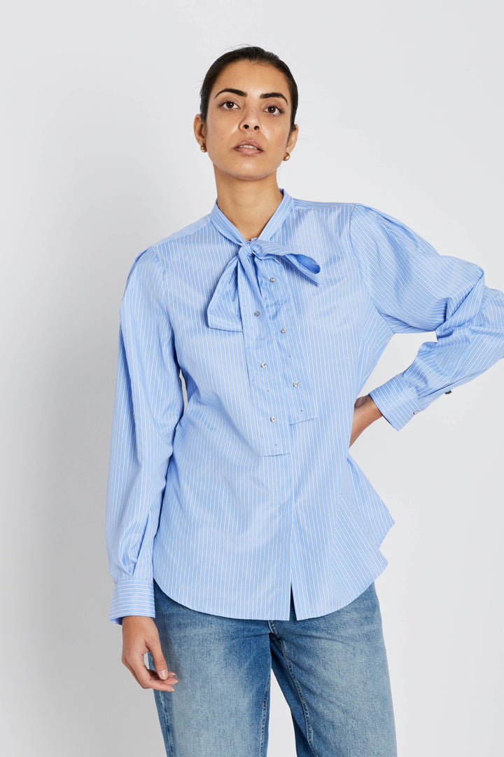 Bruuns Bazaar - Borassusbbelza Shirt BBW4890 - Light Blue Stripe Skjorter 