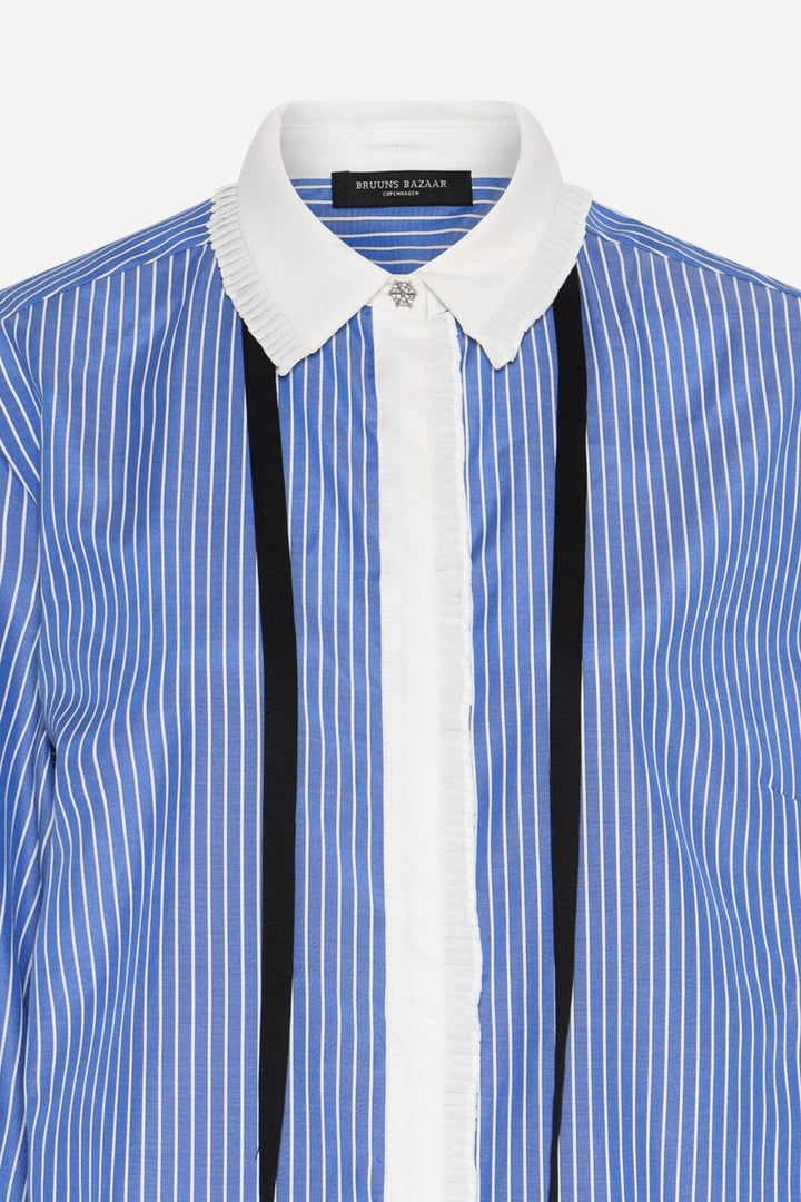 Bruuns Bazaar - Borassusbbziana Shirt BBW4872 - Dark Blue Stripe