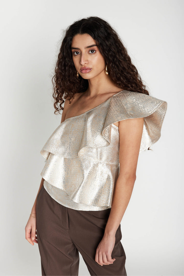 Bruuns Bazaar - Wallichiabbolina Top BBW4996 - Gold/Silver Bluser 