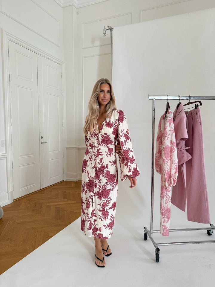 BYIC - Adaic Long Dress A23983 - Bordeaux Toile Print Kjoler 