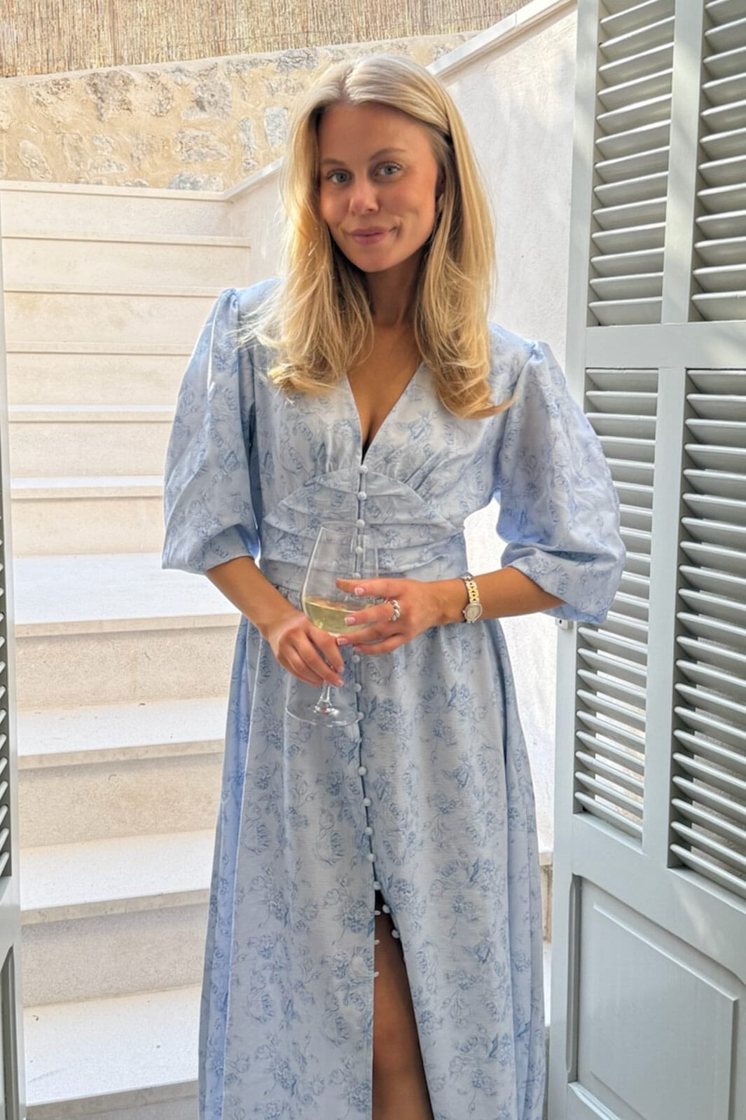 BYIC - Adelic Long Dress A2327 - Soft Blue Blossom