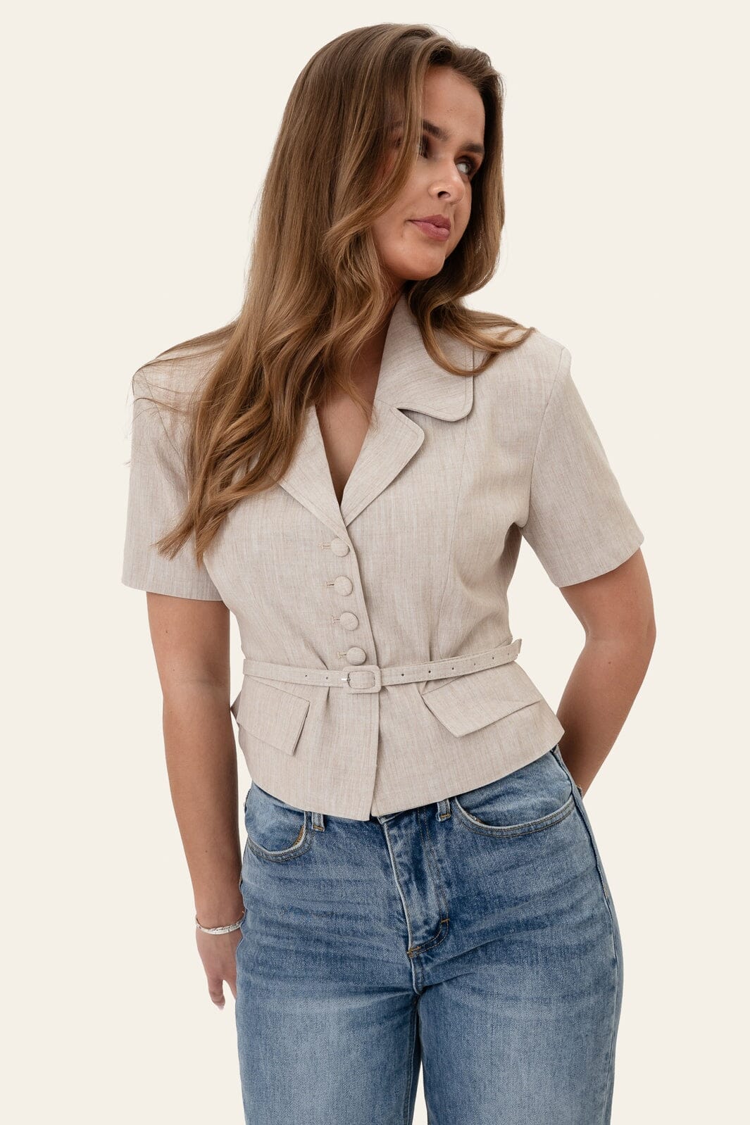BYIC - Annieic Tee Blazer A25385 - Beige