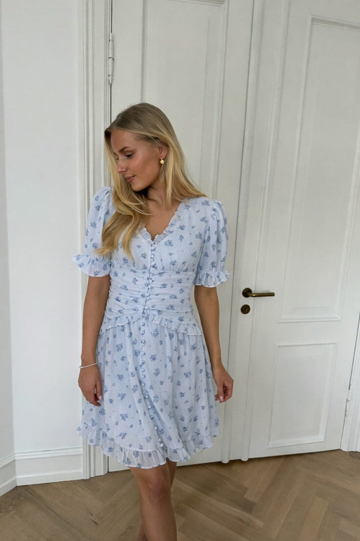 BYIC - Arielic Dress A25220 - Blue Flower Print