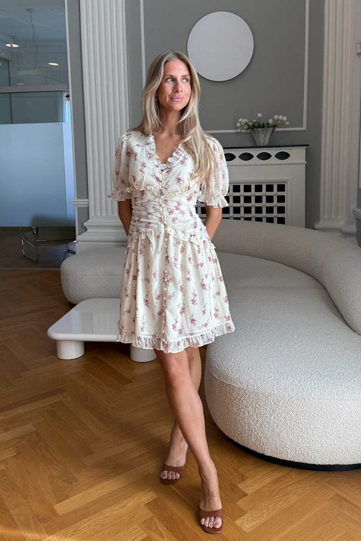 BYIC - Arielic Dress A25220 - Off White Vintage Rose