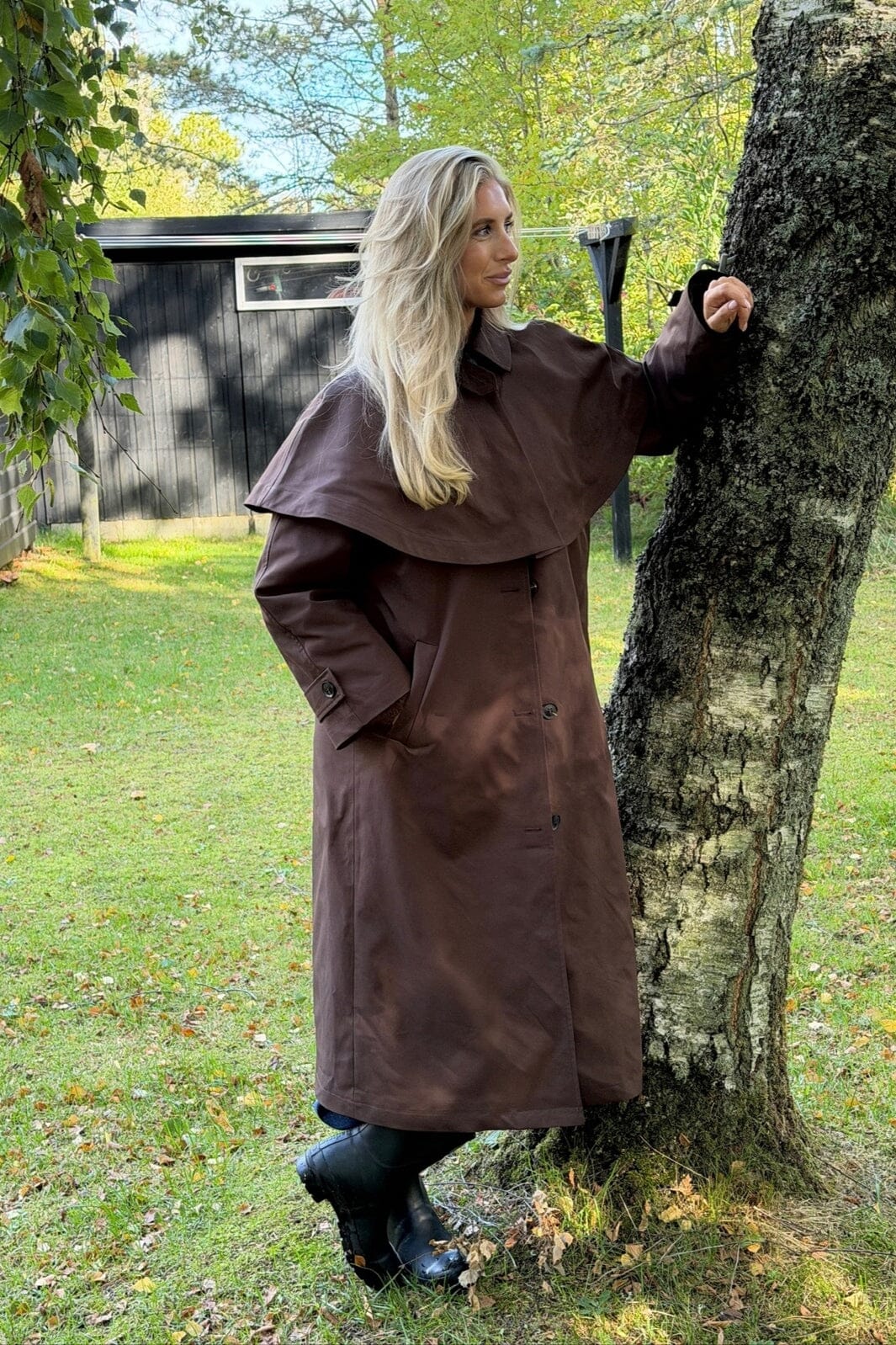 BYIC - Caroic Cape Trenchcoat A25578 - Chocolate Brown