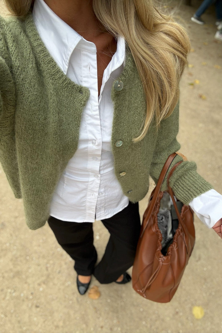 BYIC - Idaic Cardigan 5219 - Olive Strikbluser 