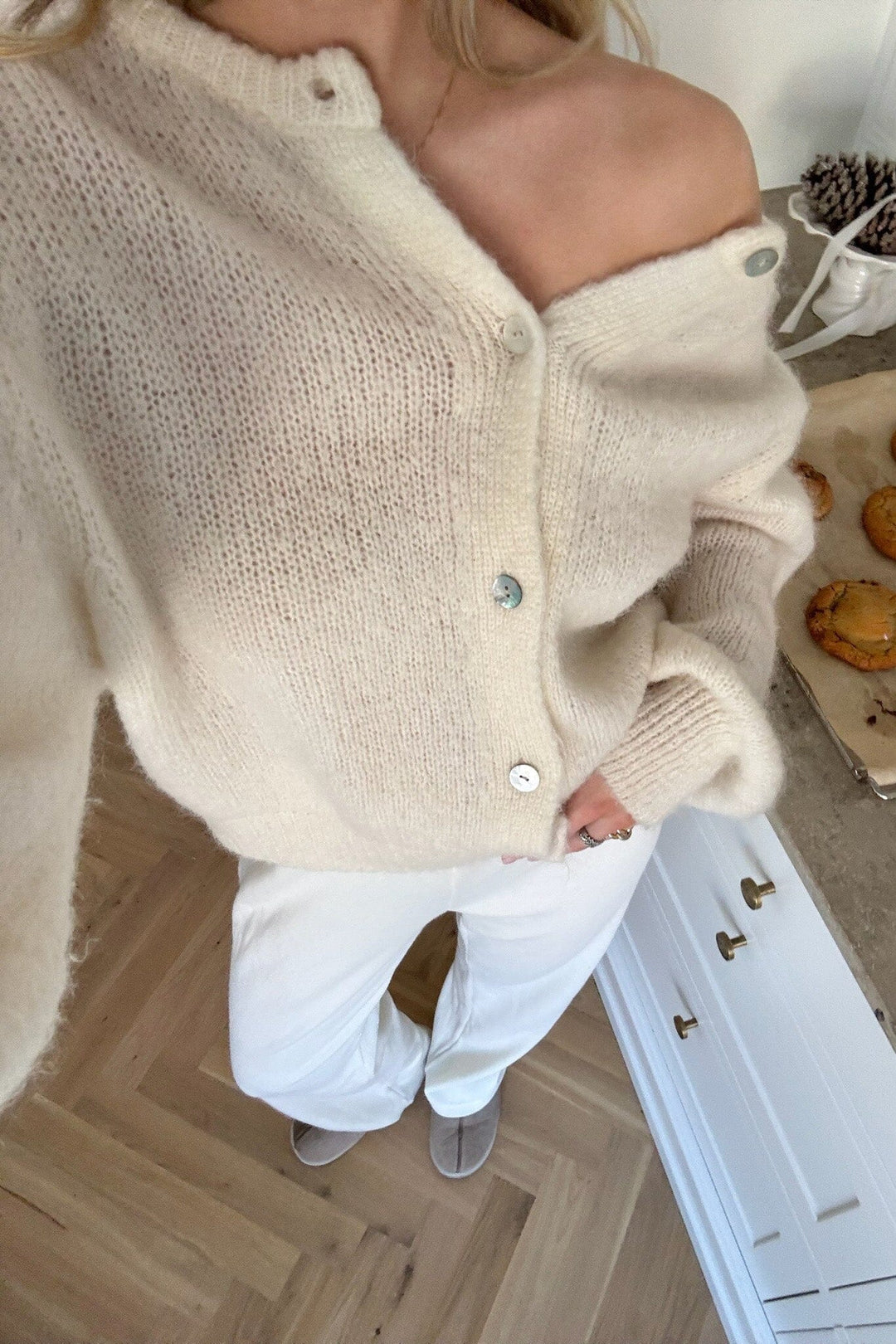 BYIC - Idaic Cardigan - white White Strikbluser 