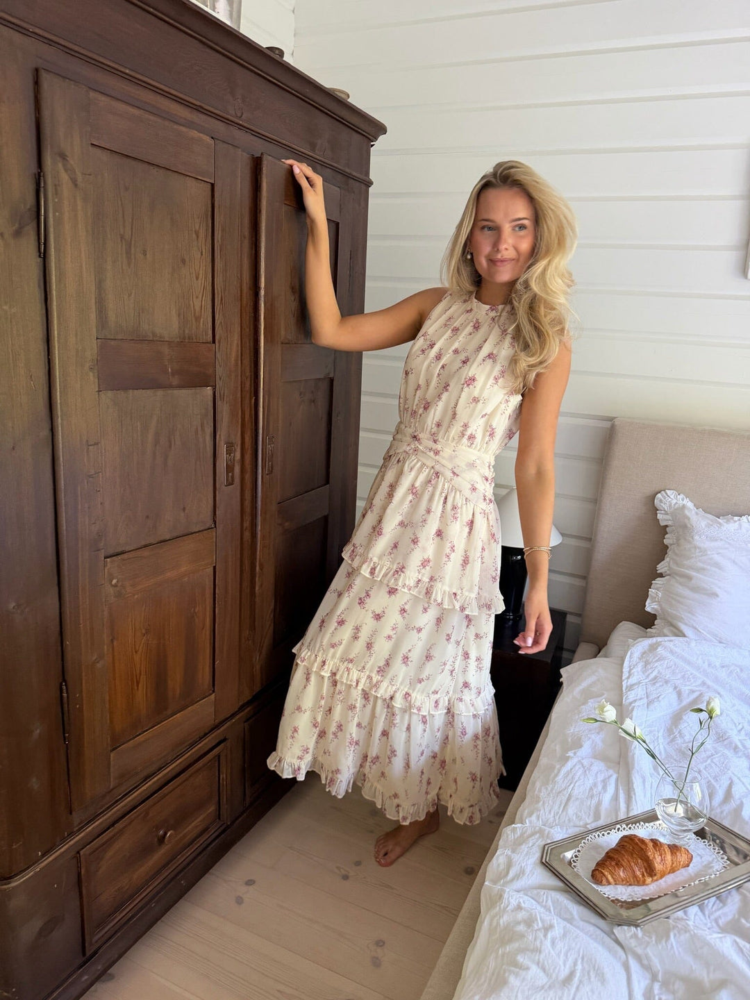 BYIC - Jasminic Long Dress A25265 - Off White Vintage Rose Kjoler 