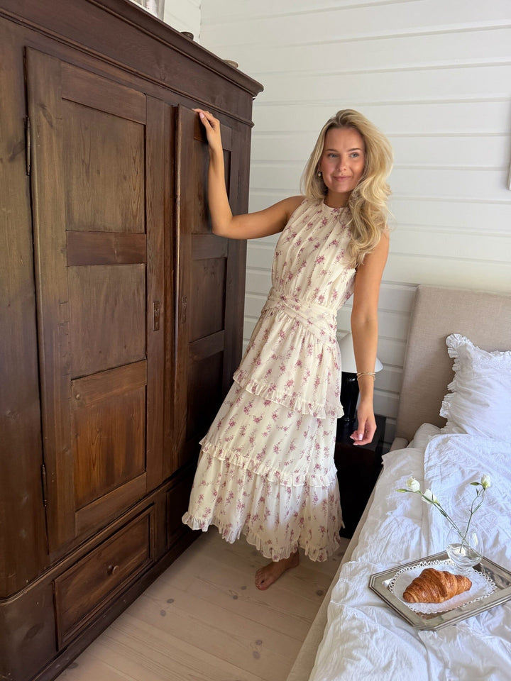 BYIC - Jasminic Long Dress A25265 - Off White Vintage Rose Kjoler 