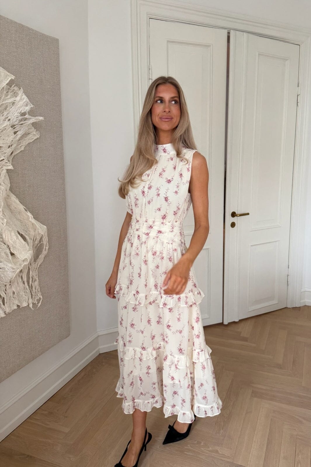 BYIC - Jasminic Long Dress A25265 - Off White Vintage Rose