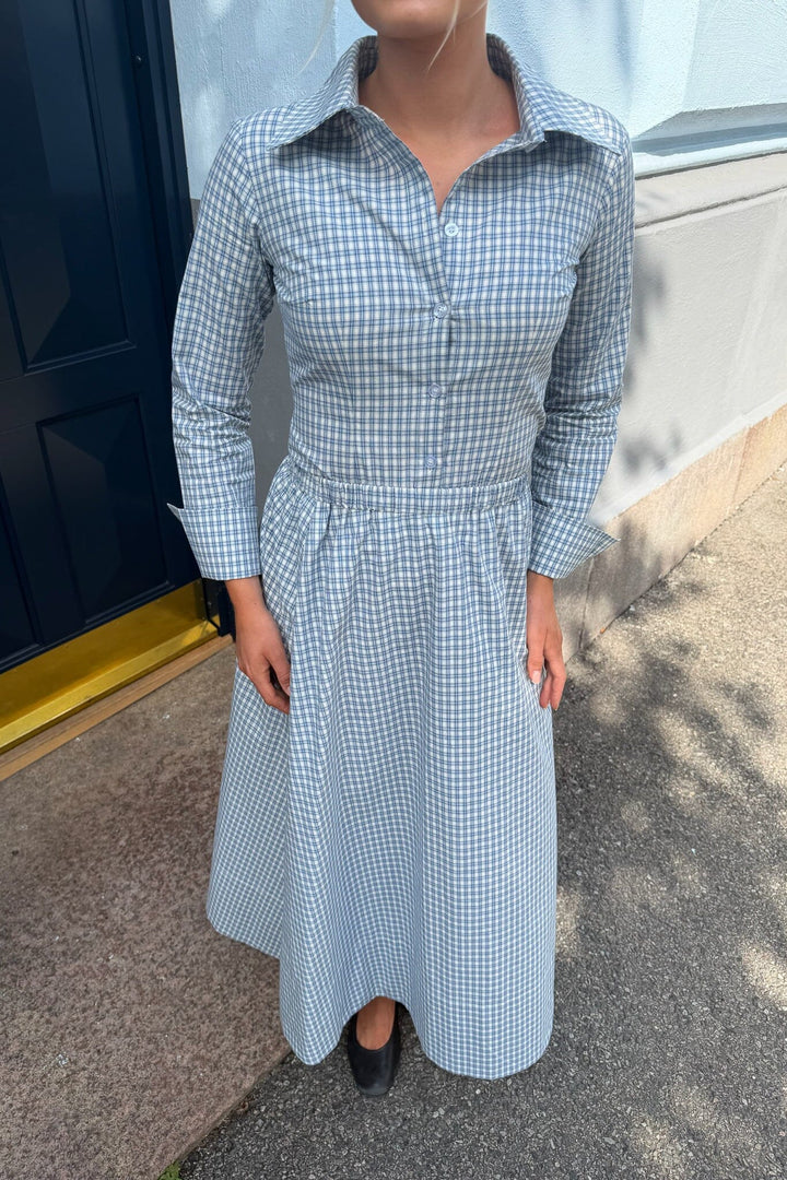Byic - Milleic Long Skirt A25242 - Blue Checks Nederdele 