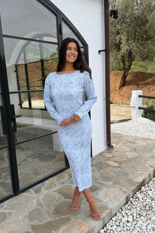 BYIC - Odaic Dress A1015 - Soft Blue Blossom Kjoler 