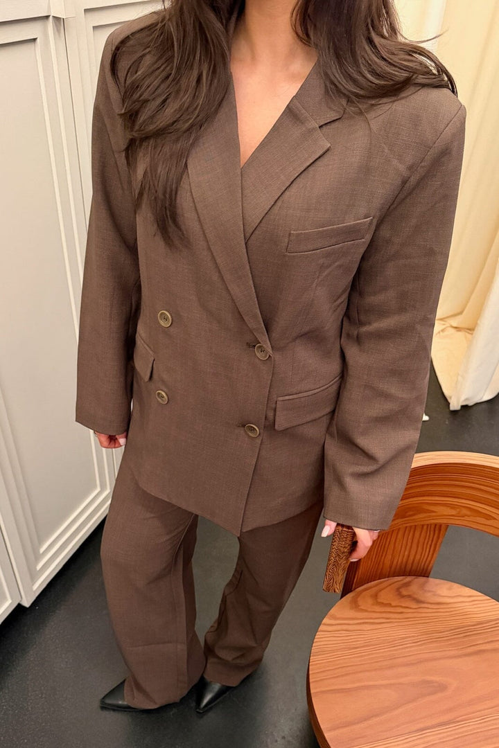 BYIC - Signatureic Double Breasted Blazer A23987 - Dark Brown