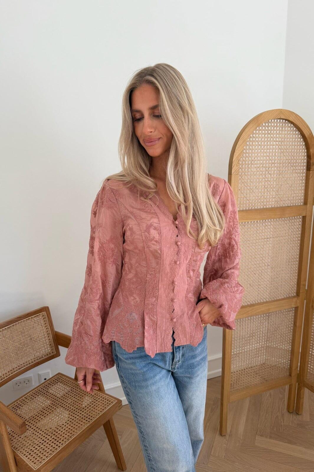 BYIC - Hazelic Shirt A25184 - Vintage Dusty Rose Lace Skjorter 