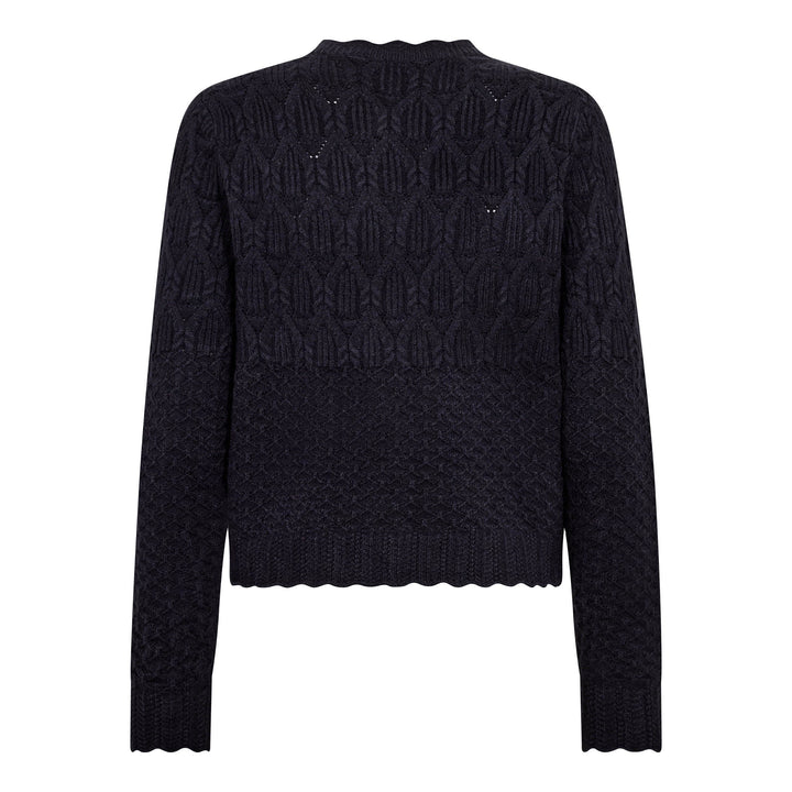 Co´Couture - 32130 Rowcc Pointelle Cardigan 500192 - 40007 - Navy Cardigans 