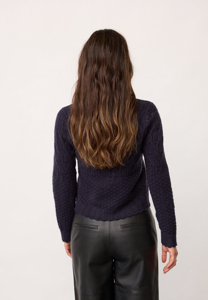 Co´Couture - 32130 Rowcc Pointelle Cardigan 500192 - 40007 - Navy Cardigans 