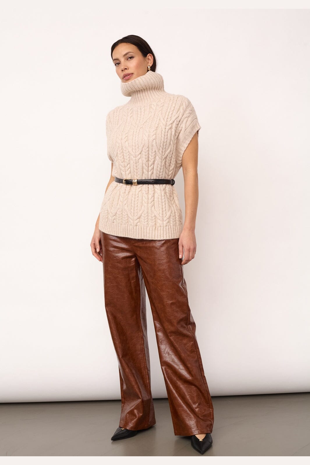 Co´Couture - 32222 Rowcc Oversize Cable Knit Vest 500112 - 10003 - Creme