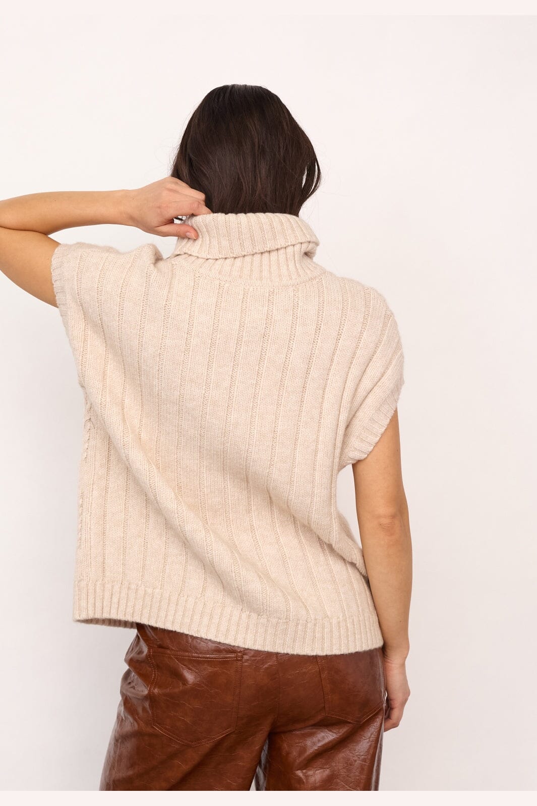 Co´Couture - 32222 Rowcc Oversize Cable Knit Vest 500112 - 10003 - Creme