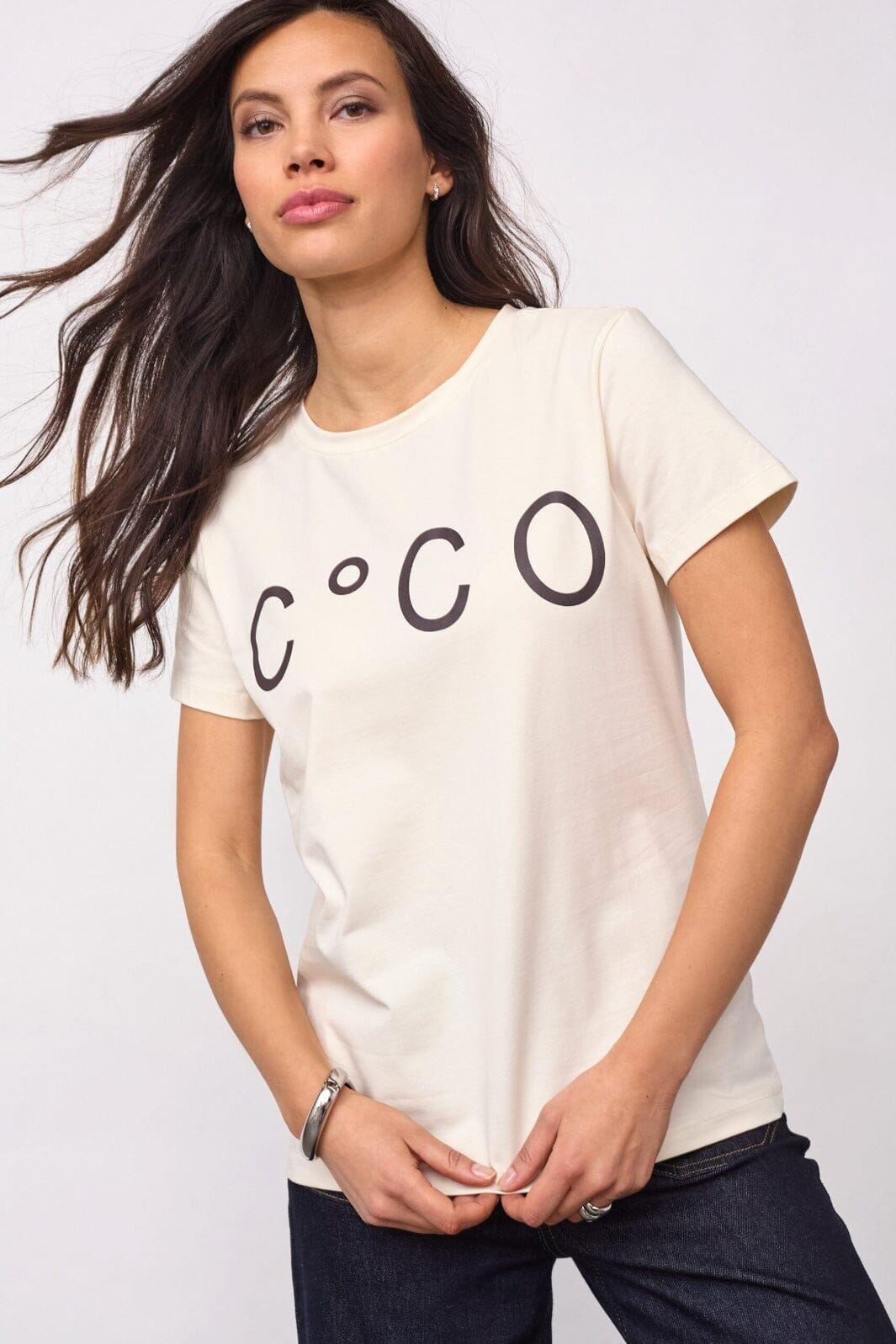 Co´Couture - 33200 Signaturecc New Tee 500100 - 10004 - Pearl T-shirts 