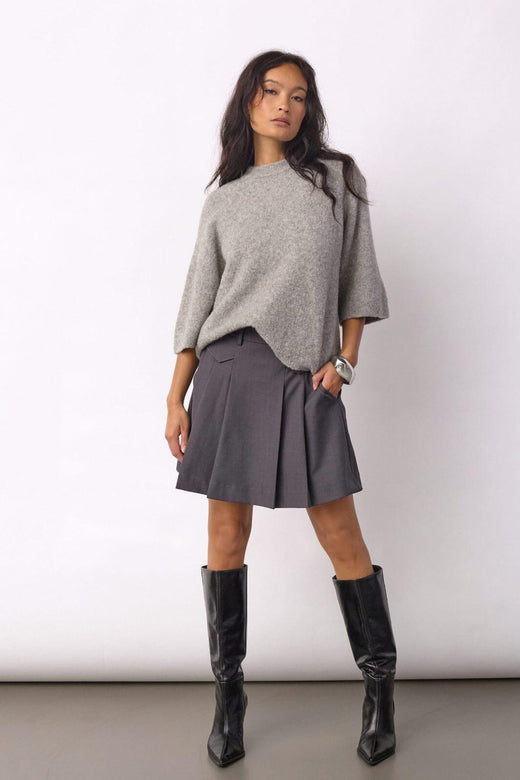 Co´Couture - 34223 Lunacc Pocket Pleat Mini Skirt 500180 - 65002 - Dark Grey Nederdele 