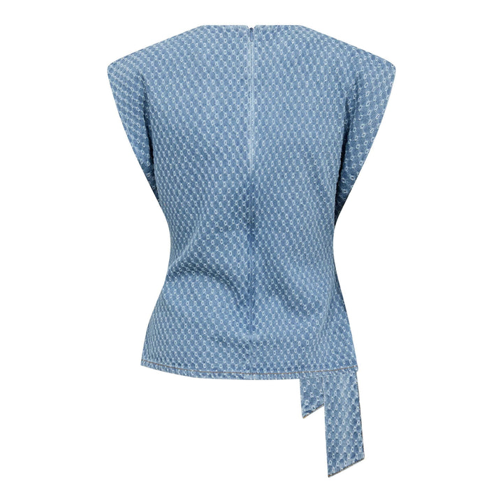 Co´Couture - Antocc Denim Pleat Top 500177 - 45004 - Light Denim T-shirts 