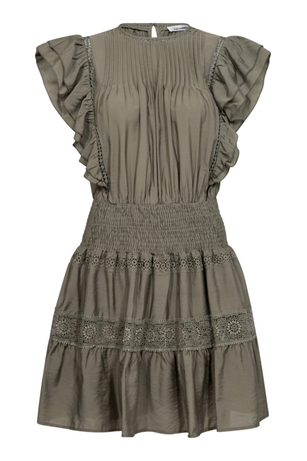 Co´Couture - Callumcc Frill Pintuck Dress 36486 - 7555 - Army