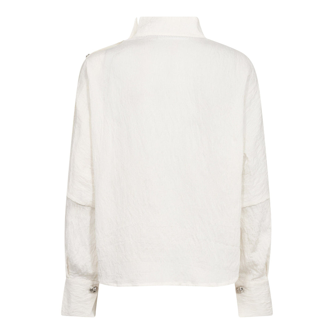 Co´Couture - Camellocc Asym Button Blouse 500433 - 10002 - Off-White Bluser 