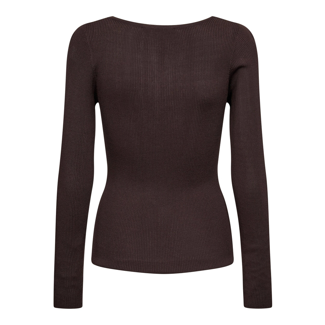 Co´Couture - Clairecc Grandad Ls Blouse 500207 - 20003 - Dark Brown Bluser 