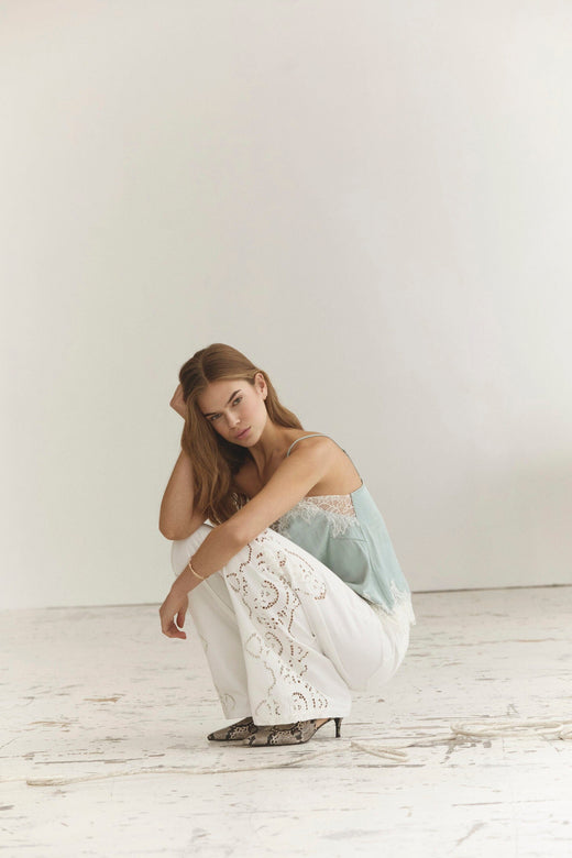 Co´Couture - Colettecc Embroidery Pant 40055 - 11 - Off White Bukser 