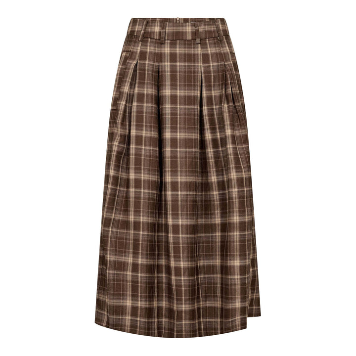 Co´Couture - Dagnycc Anya Check Pleat Skirt 500071 - 20002 - Brown Nederdele 