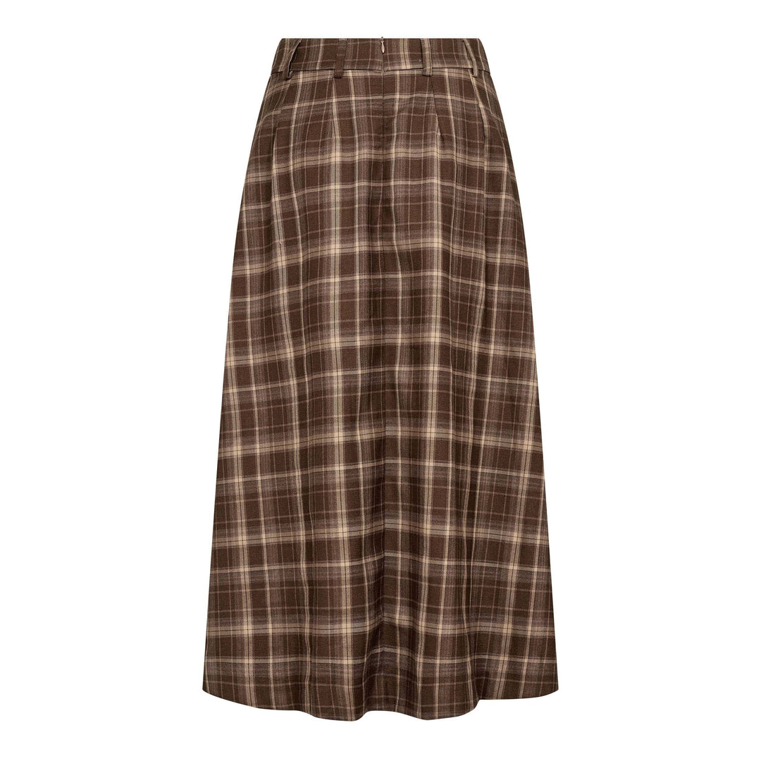 Co´Couture - Dagnycc Anya Check Pleat Skirt 500071 - 20002 - Brown Nederdele 