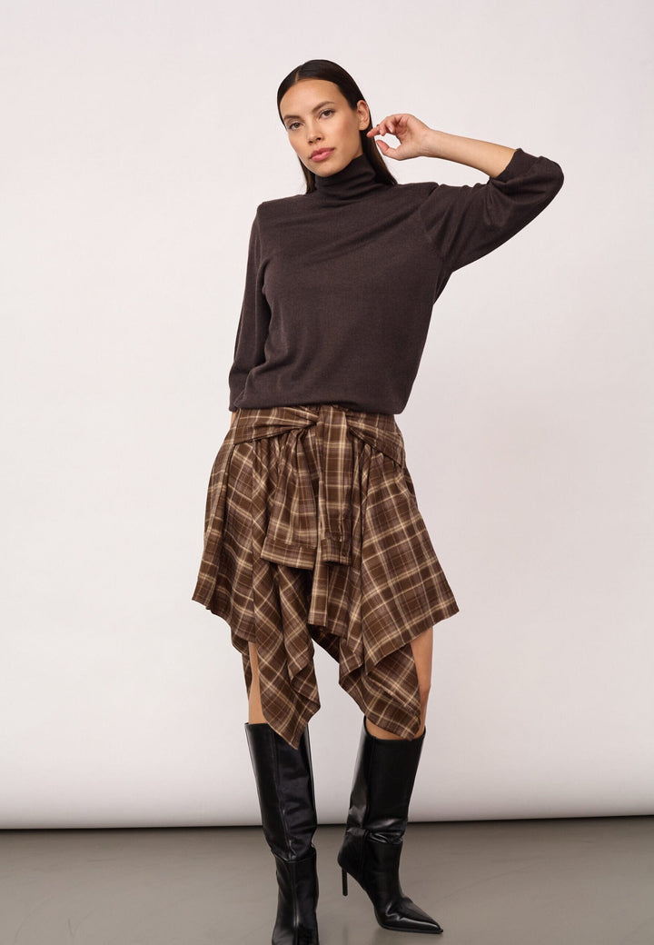 Co´Couture - Dagnycc Check Tie Skirt 500069 - 20002 - Brown Nederdele 