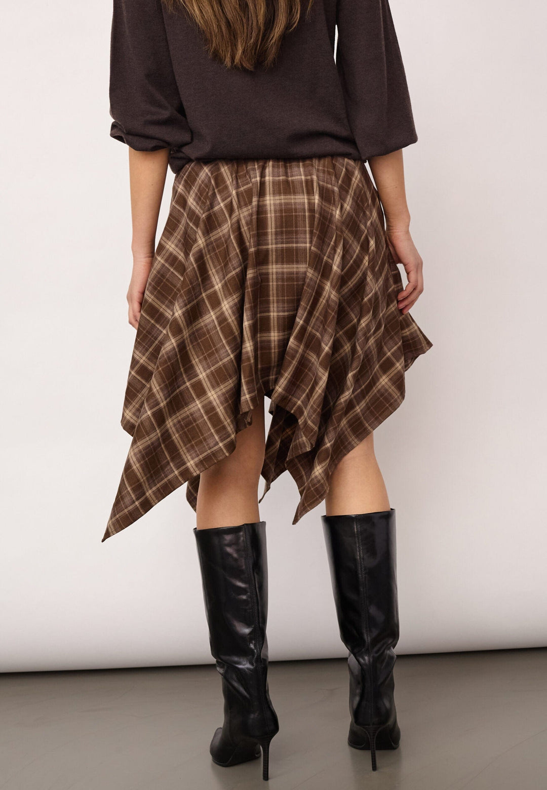 Co´Couture - Dagnycc Check Tie Skirt 500069 - 20002 - Brown Nederdele 