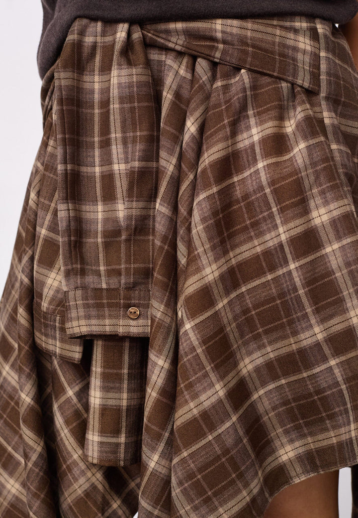 Co´Couture - Dagnycc Check Tie Skirt 500069 - 20002 - Brown Nederdele 