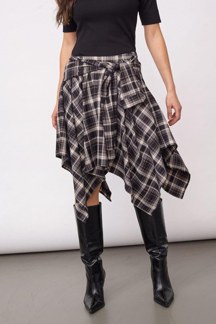 Co´Couture - Dagnycc Check Tie Skirt 500069 - 65001 - Black Nederdele 